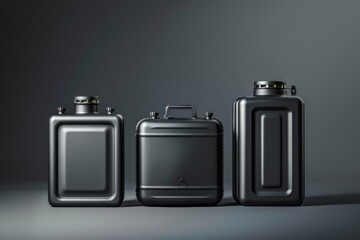 Poster - Three black containers lined up together