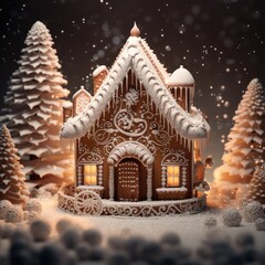 Poster - christmas gingerbread house