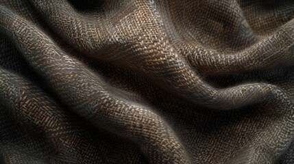Poster - Close up of a brown and black blanket, suitable for cozy home decor themes