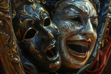 Sticker - Detailed shot of two masks