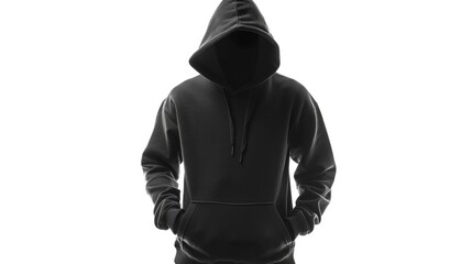 Poster - A man wearing a hoodie standing against a white background. Suitable for various projects