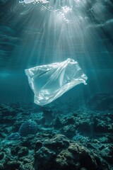 Poster - Plastic pollution in the ocean, suitable for environmental concepts