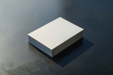 Poster - A stack of white cards on a table, suitable for various business concepts