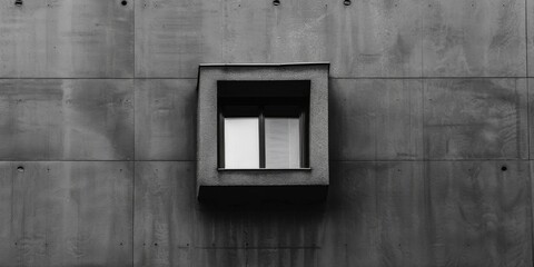 Canvas Print - A black and white photo of a window on a building. Suitable for architectural or urban design projects