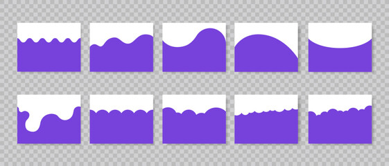 Wall Mural - Set of abstract design separator header and border for website and app. Divider shapes top and bottom for web page. Different borders for website, banner, app, poster, background