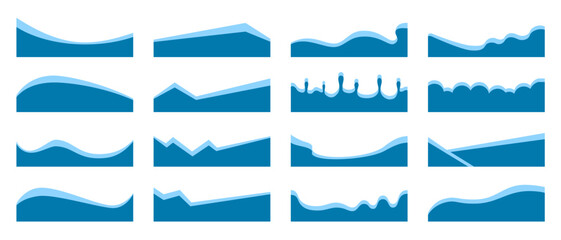 Wall Mural - Set of abstract design green separator header and border for website and app. Divider shapes top and bottom for web page. Different borders for website, banner, app, poster, background