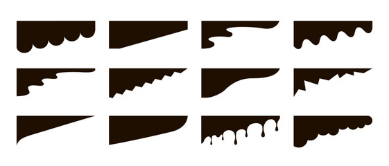 Wall Mural - Set of angular abstract design separator header and border for website and app. Divider shapes top and bottom for web page. Different borders for website, banner, app, poster, background