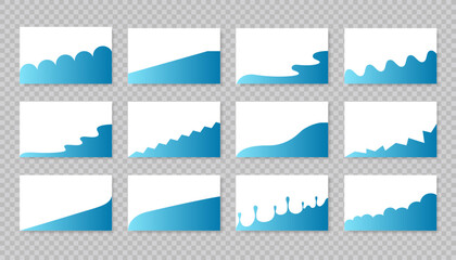 Wall Mural - Set of angular abstract design separator header and border for website and app. Divider shapes top and bottom for web page. Different borders for website, banner, app, poster, background