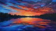 Tranquil Sunset Reflections./n