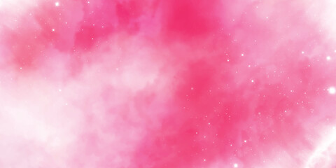 Wall Mural - Abstract background with space. Pink white watercolor background. Background with space stars.