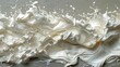   A substantial quantity of milk is being poured onto a surface resembling one heavily coated with white substance