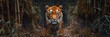 Detailed bengal tiger in bamboo forest inspired by will burrard lucas photorealistic style