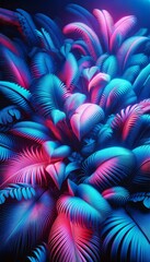 Aufkleber - A vibrant blue and pink plant with intricate patterns and textures fills the frame, creating a mesmerizing display of color and form
