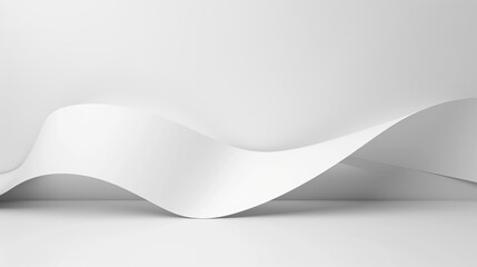 An abstract white wave design on a grey background