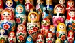 A Pattern Of Colorful Russian Nesting Dolls With
