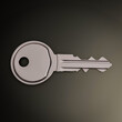 key isolated on black background