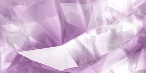 Poster - Abstract background of crystals in light purple colors with highlights on the facets and refracting of light