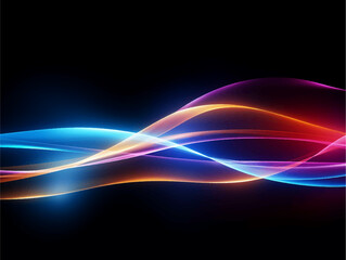Wall Mural - abstract speed light trails effect path, fast moving neon futuristic technology background, future v