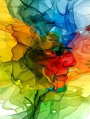 Poster - abstract colorful background with smoke