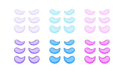 eyes patches vector illustration. cosmetic product for skin. colored hydrogel patch under the eyes o