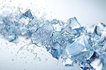 Poster - Detailed view of ice cubes, perfect for beverage ads