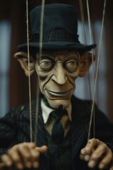 Poster - A puppet of a man in a suit and tie. Suitable for business concepts