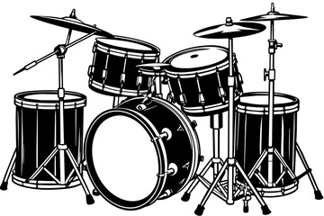 drum kit silhouette vector illustration