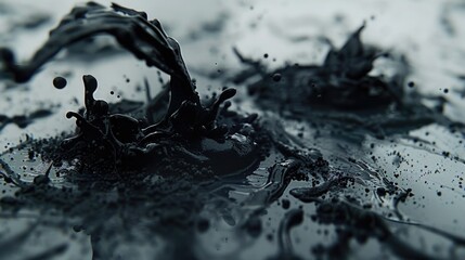 Poster - Close up of liquid substance on surface. Perfect for science or laboratory concepts
