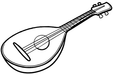 Wall Mural - mandolin silhouette vector illustration