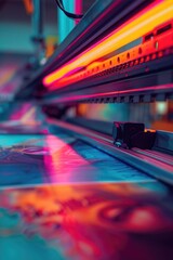Aufkleber - Detailed view of a paper cutting machine, suitable for business or office concepts