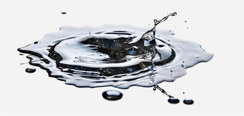 Poster - Close-up photo of a single water droplet in black and white. Suitable for various design projects