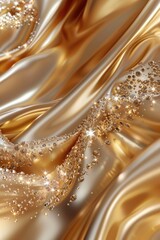 Poster - Close up of a shiny gold cloth, suitable for luxury and fashion concepts