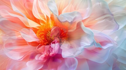 Poster - A detailed view of a pink and white flower. Ideal for botanical projects