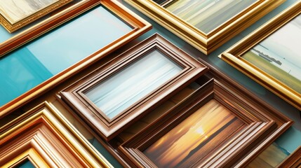 Poster - A collection of picture frames displayed on a wall, ideal for home decor projects