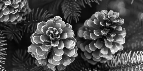 Aufkleber - Close up of two pine cones on a tree, perfect for nature backgrounds