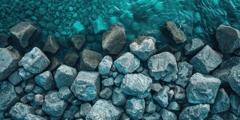 Wall Mural - Group of rocks on top of water, suitable for nature themes