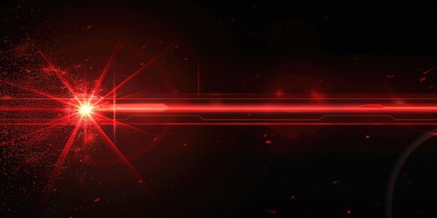 Poster - A striking red light shining on a dark black background. Suitable for various design projects