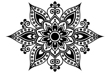 mehndi design silhouette vector illustration