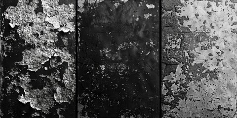 Poster - A close-up black and white photo of peeling paint. Perfect for adding texture to design projects