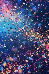 Poster - Colorful confetti falling from the sky, perfect for party and event concepts