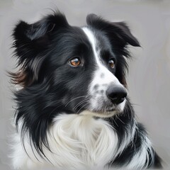 Poster - Close up of a dog's face with a blurry background, suitable for pet-related designs