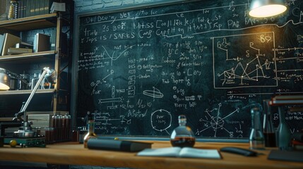 Poster - A blackboard filled with writing, perfect for educational concepts