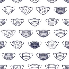 Aufkleber - Various masks lined up on a plain white backdrop. Perfect for costume or party themes