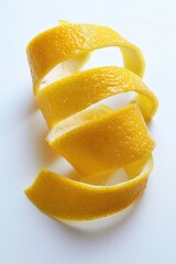 Poster - Detailed shot of an orange peel on a white background. Perfect for food and texture concepts