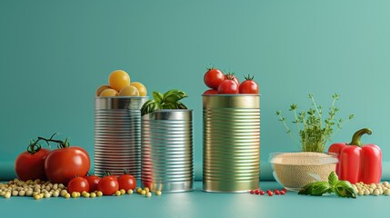 Poster - A variety of food items on a table, perfect for food blog or restaurant menu