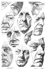 Poster - A drawing of a man's face showing different emotions. Suitable for psychology or emotion-related projects