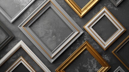 Poster - A collection of picture frames hanging on a wall. Perfect for interior design projects