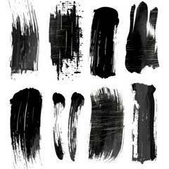 Aufkleber - Abstract black paint strokes on white background. Suitable for artistic projects