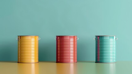 Poster - Three tins arranged on a table, versatile for various projects