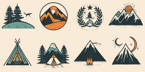 Wall Mural - A series of camping themed illustrations for various uses